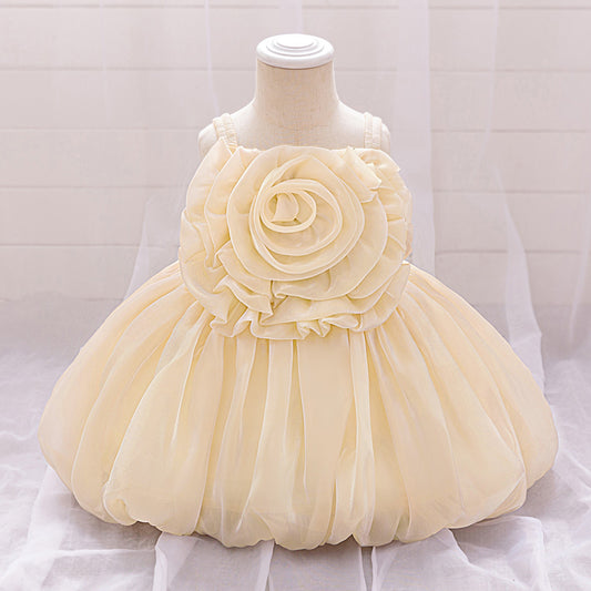Cute Off-Shoulder Puffy Organza Princess Dress | Party & Flower Girl Gown for Girls