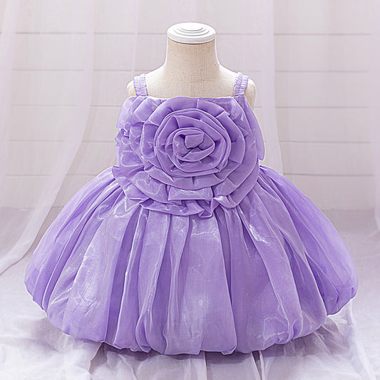 Cute Off-Shoulder Puffy Organza Princess Dress | Party & Flower Girl Gown for Girls
