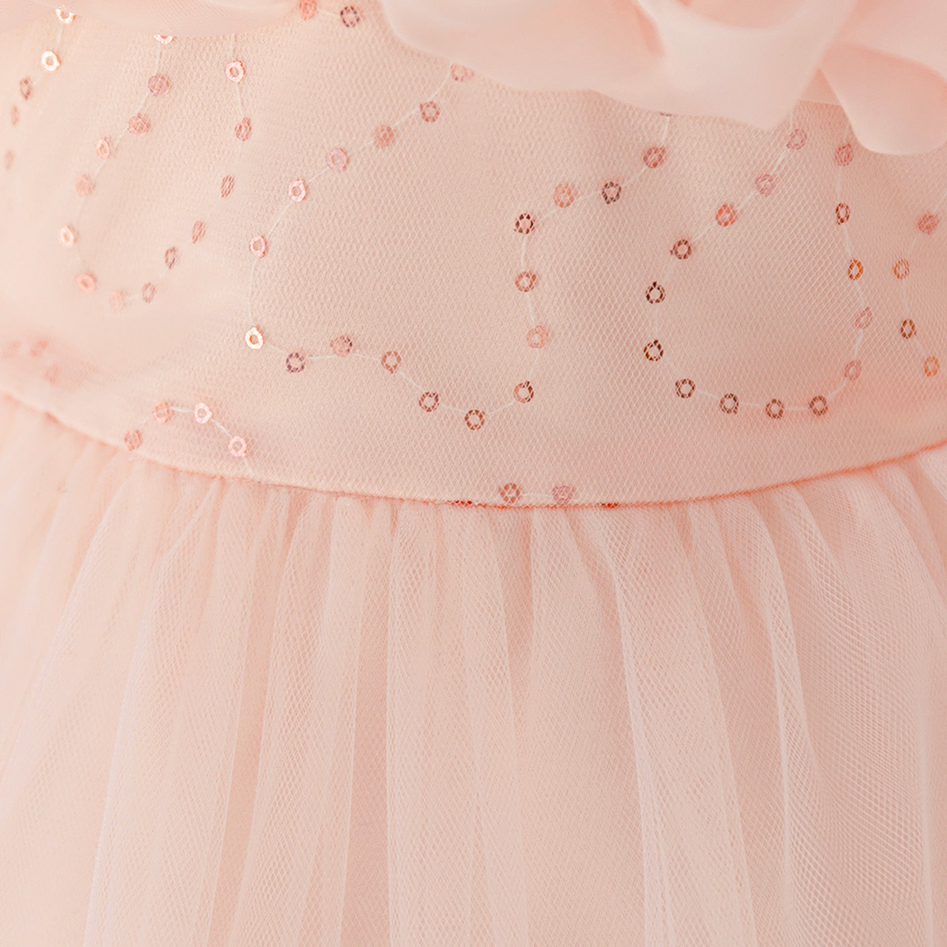 Light Pink Off Shoulder Ball Gown for Girls | Puffy Princess Mesh Dress