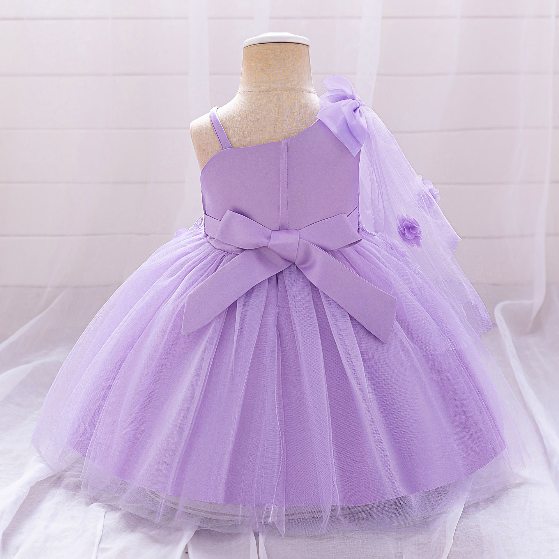 Off Shoulder Puffy Tulle Ball Gown Dress for Girls (Ages 9 Months - 4 Years)