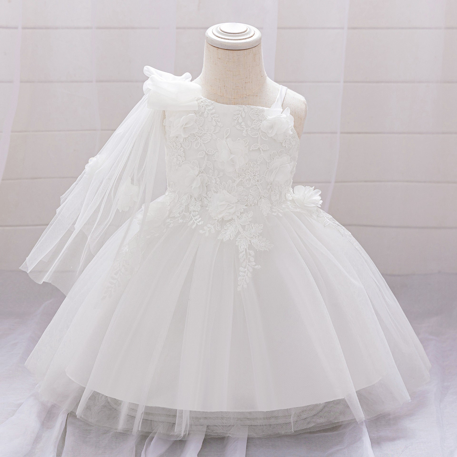 Off Shoulder Puffy Tulle Ball Gown Dress for Girls (Ages 9 Months - 4 Years)
