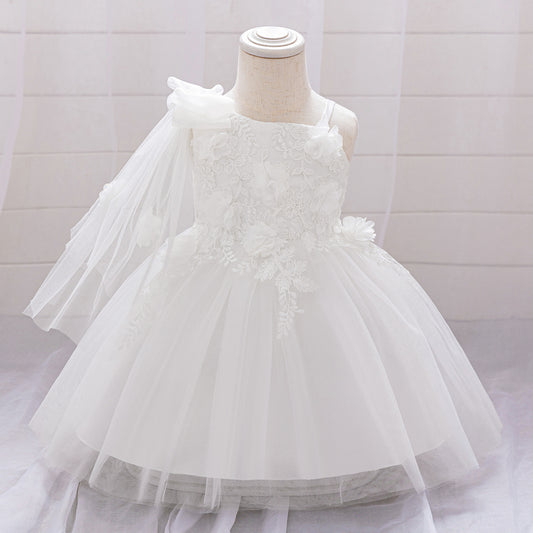 Off Shoulder Puffy Tulle Ball Gown Dress for Girls (Ages 9 Months - 4 Years)