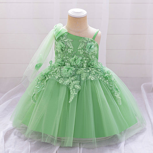 Off Shoulder Puffy Tulle Ball Gown Dress for Girls (Ages 9 Months - 4 Years)