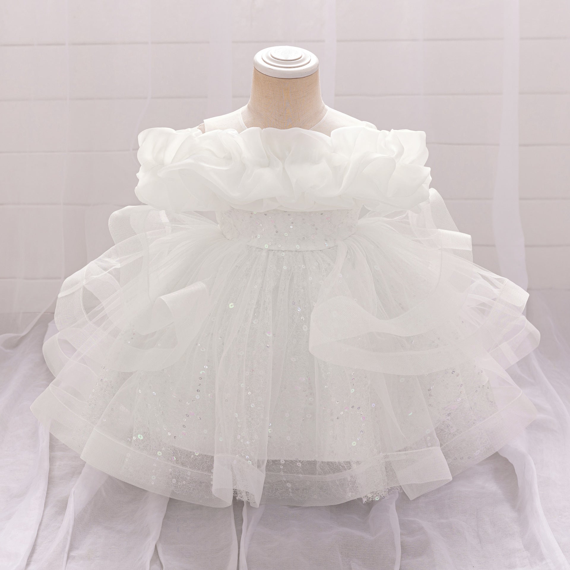 Frocklet Cute Off-Shoulder Puffy Tulle Dress for Girls | Princess Party & Flower Girl Gown 25