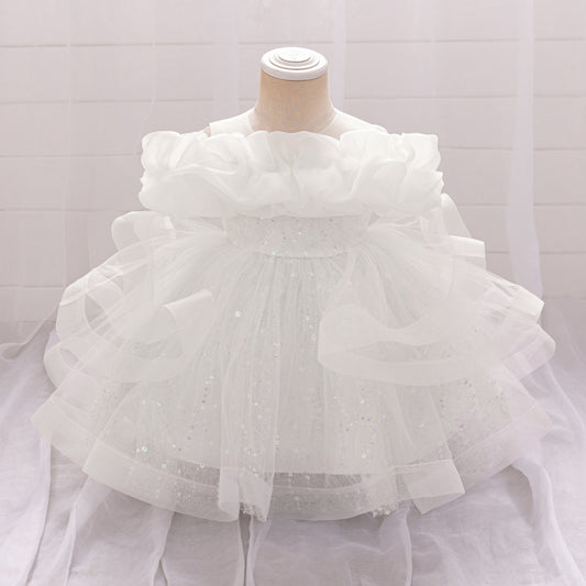 Frocklet Cute Off-Shoulder Puffy Tulle Dress for Girls | Princess Party & Flower Girl Gown 25