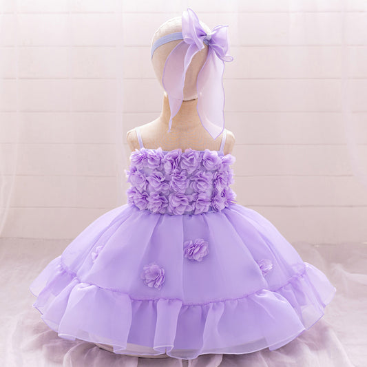 Cute Puffy Off Shoulder Toddler Dress | Flower Girl Tulle Gown