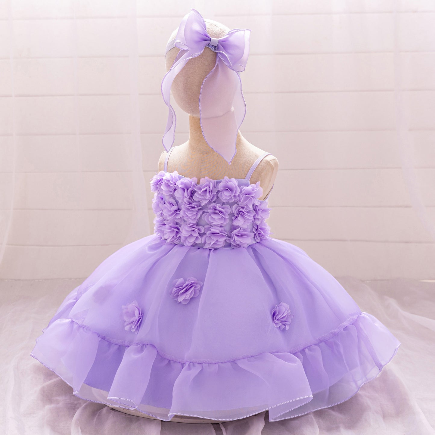 Cute Puffy Off Shoulder Toddler Dress | Flower Girl Tulle Gown