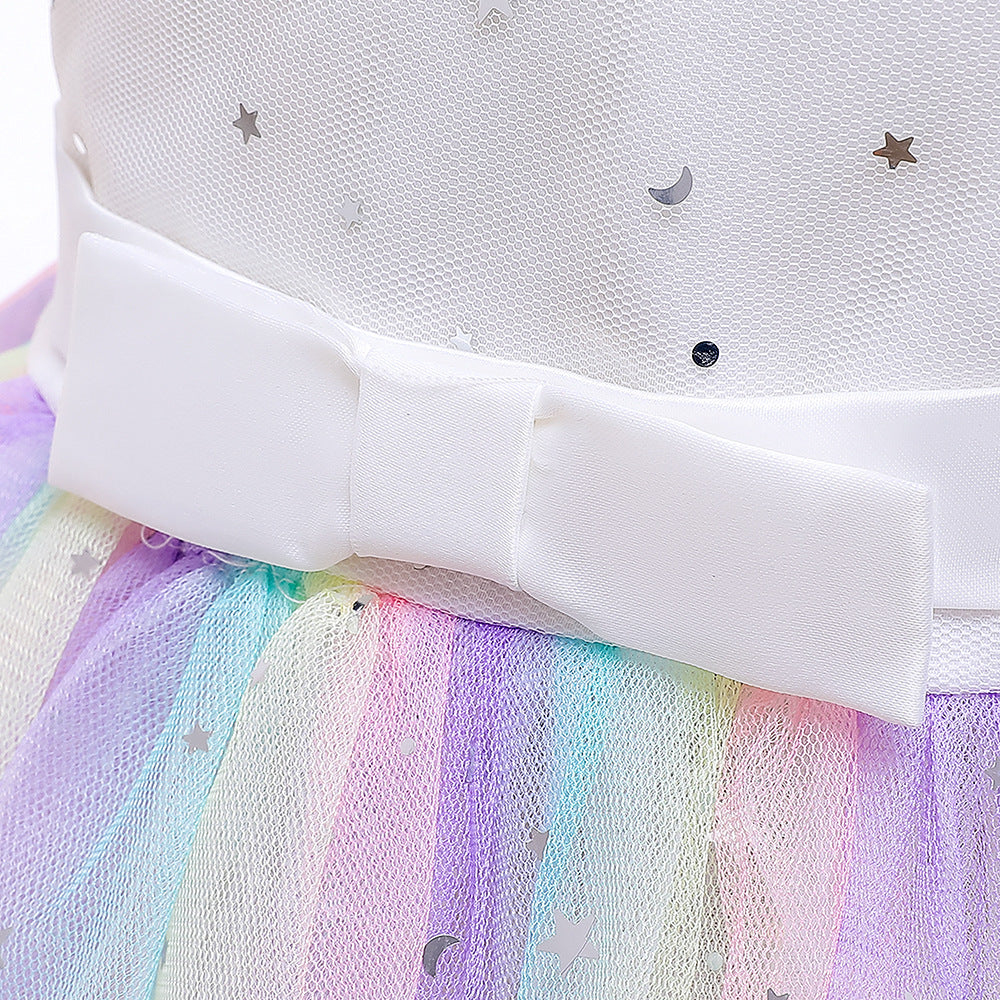 Off-Shoulder Sequin Princess Dress for Girls | Tea Length A-Line Kids Party Dress