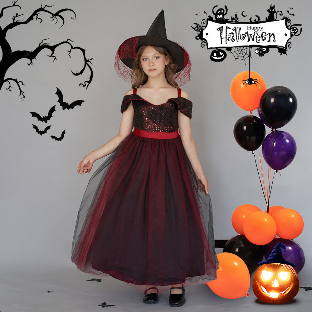 Off Shoulder Sequin Maxi Dress for Girls – Puff Sleeve Ball Gown for Special Occasions
