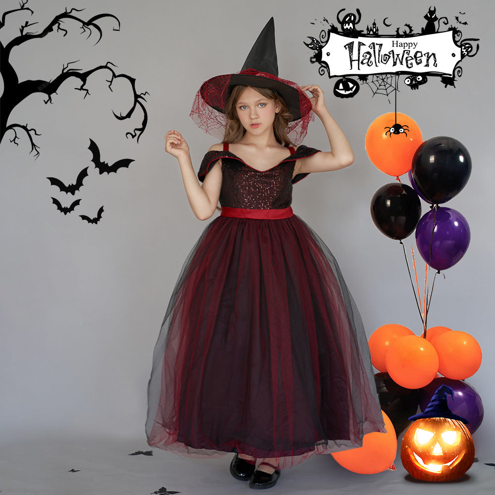 Off Shoulder Sequin Maxi Dress for Girls – Puff Sleeve Ball Gown for Special Occasions