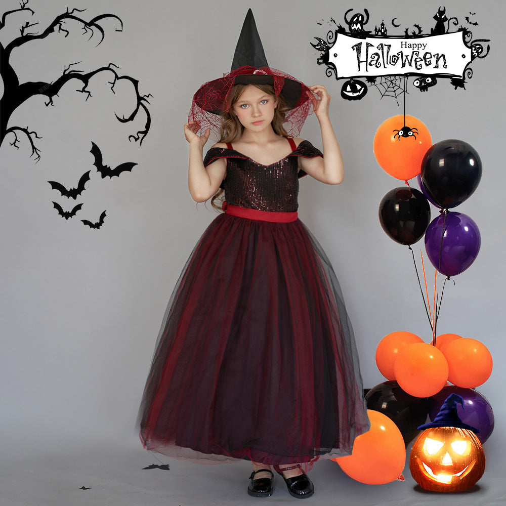 Off Shoulder Sequin Maxi Dress for Girls – Puff Sleeve Ball Gown for Special Occasions