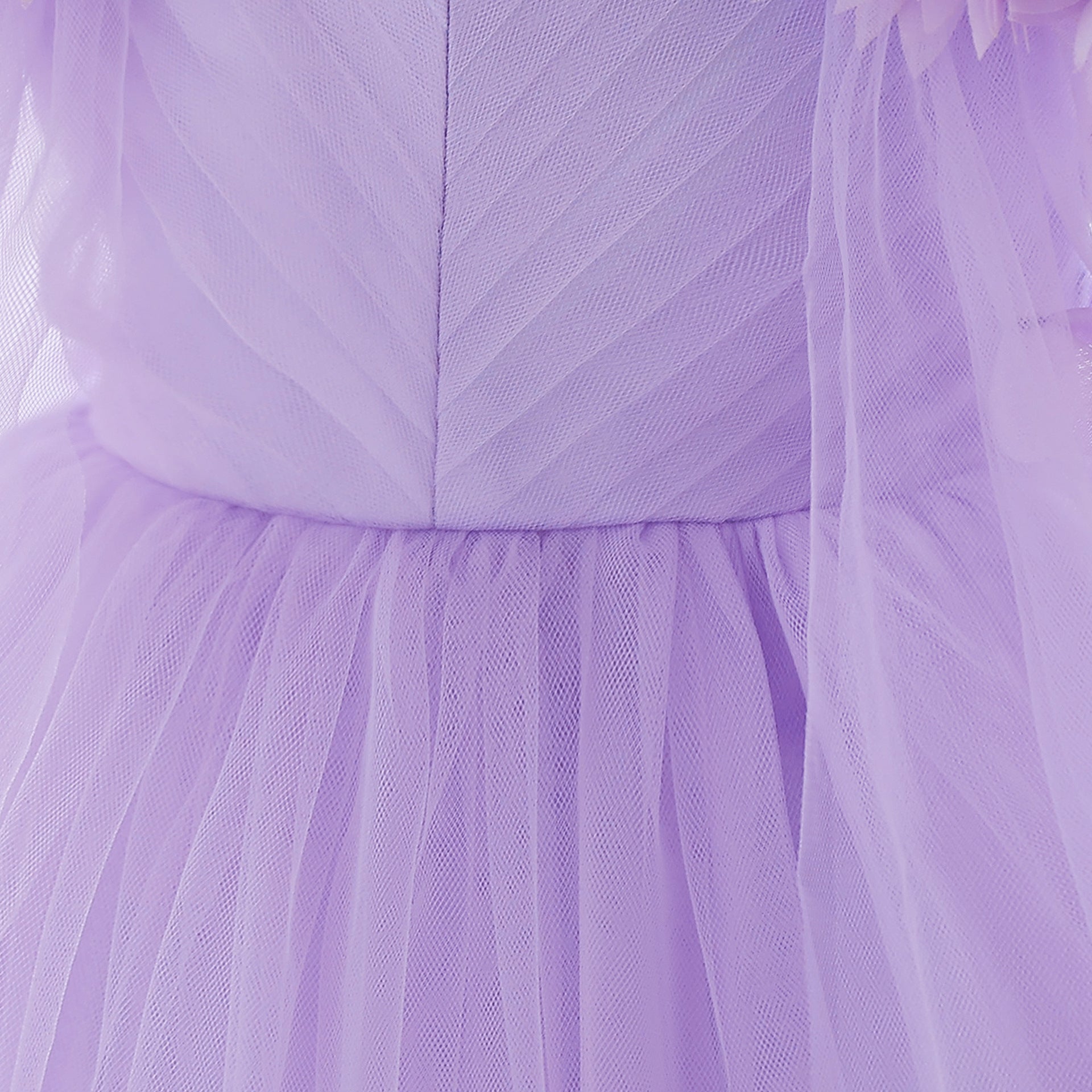 Cute Off Shoulder Tulle Toddler Dress with Applique - Tea Length Princess Gown