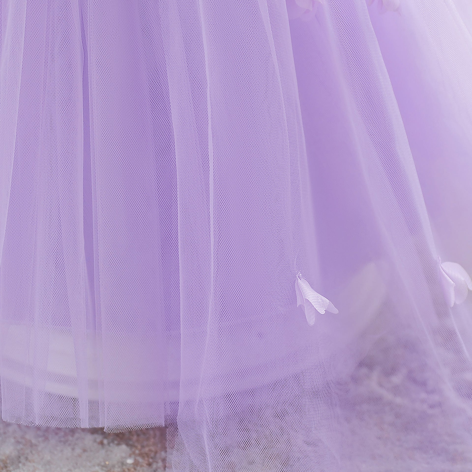 Cute Off Shoulder Tulle Toddler Dress with Applique - Tea Length Princess Gown