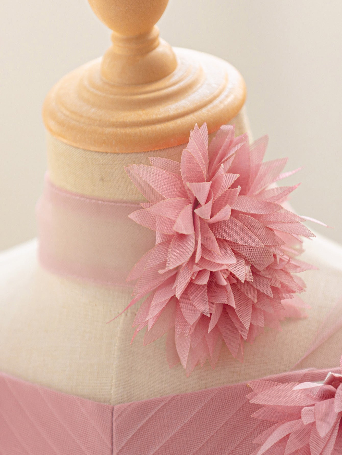 Cute Off Shoulder Tulle Toddler Dress with Applique - Tea Length Princess Gown