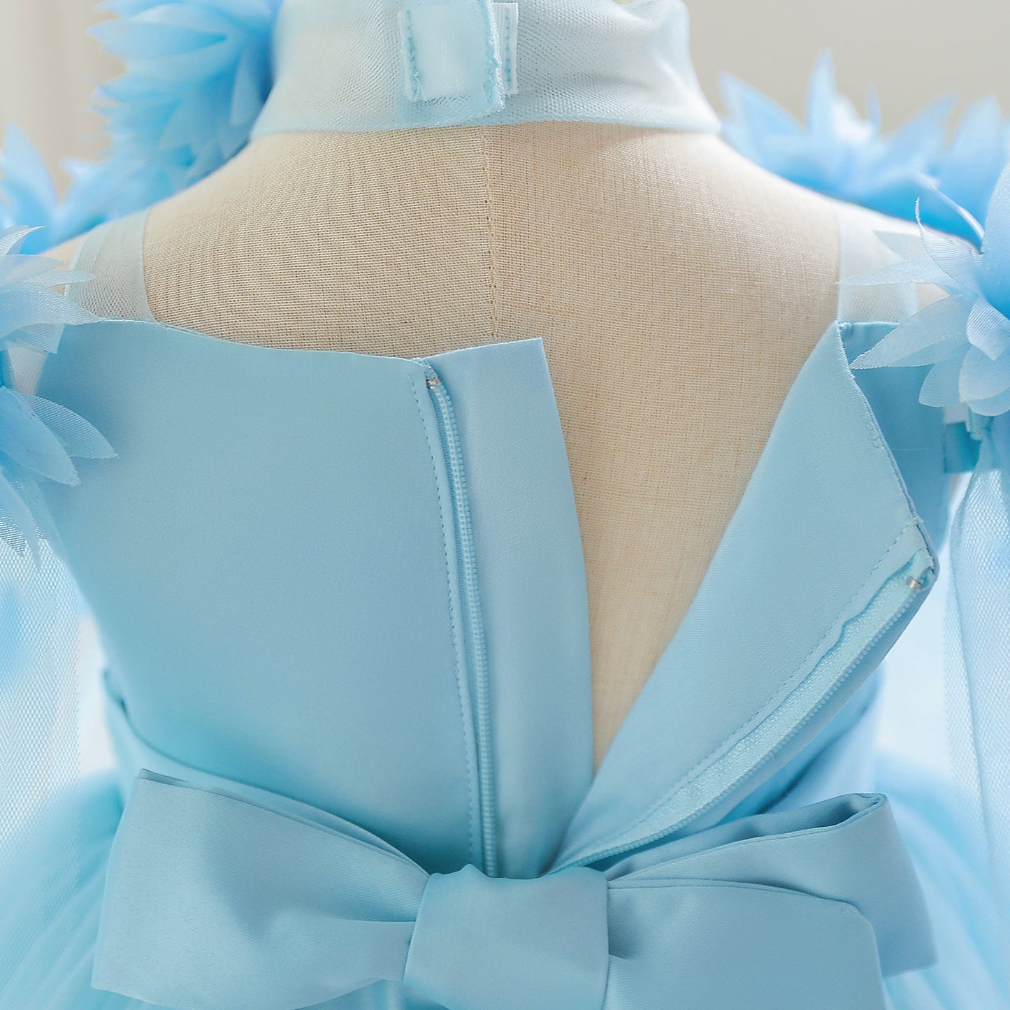Cute Off Shoulder Tulle Toddler Dress with Applique - Tea Length Princess Gown