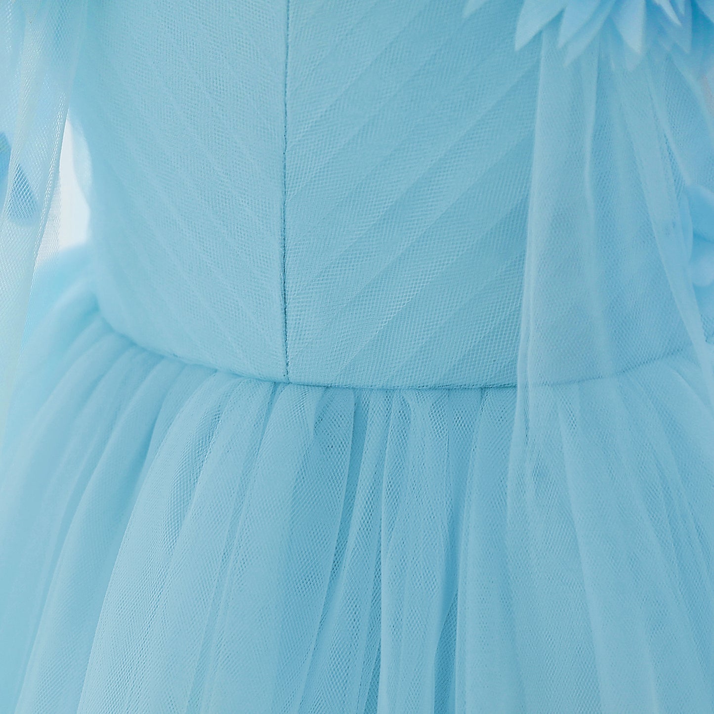 Cute Off Shoulder Tulle Toddler Dress with Applique - Tea Length Princess Gown