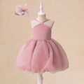 Pink Off-Shoulder Tulle Princess Dress with Sequins & Beads for Girls