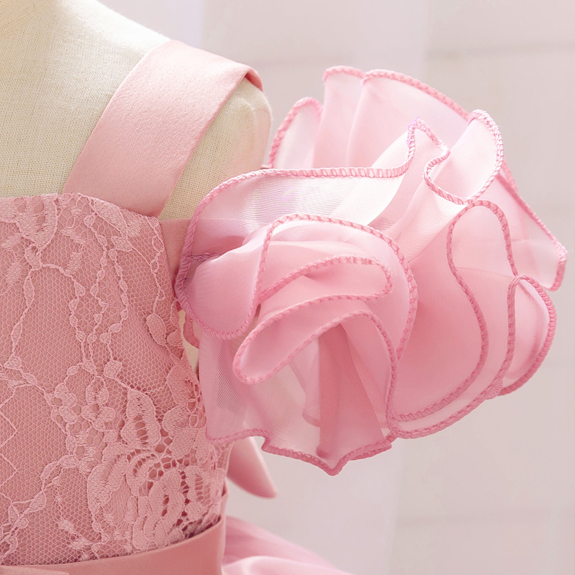 Cute Pink Puffy Off Shoulder High-Low Princess Dress for Girls | Ball Gown Kids Party Dress