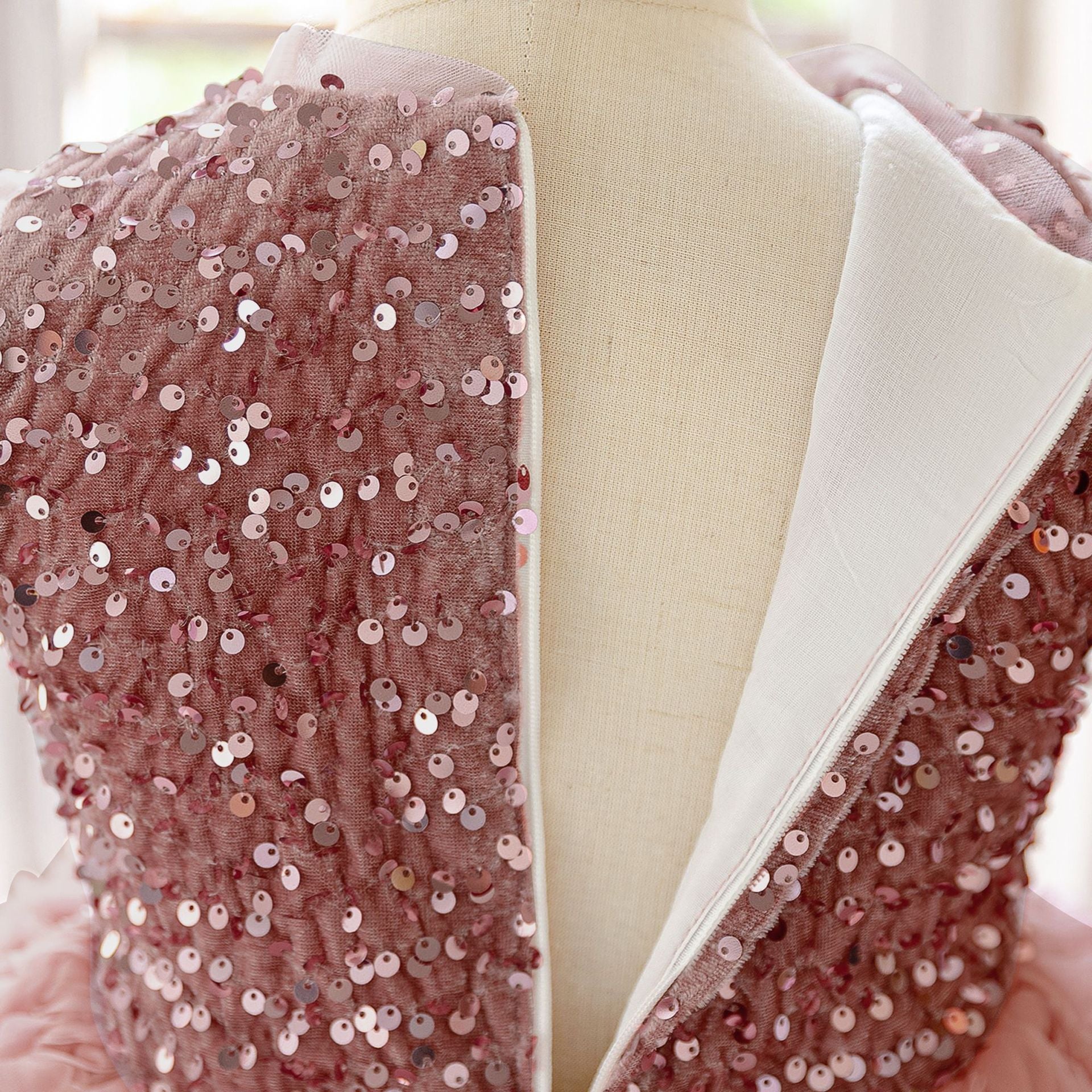 Pink Puffy Sequin Princess Dress for Girls | Ball Gown Flower Girl Dress