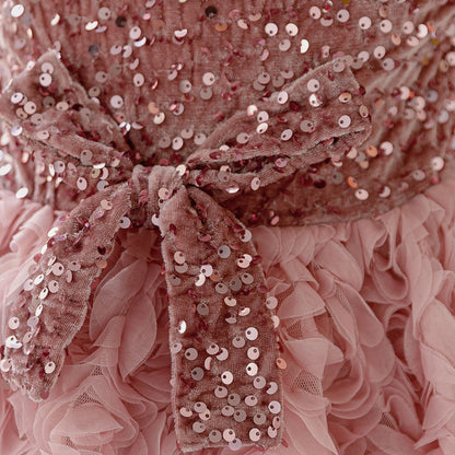 Frocklet Pink Puffy Sequin Princess Dress for Girls | Ball Gown Flower Girl Dress 7