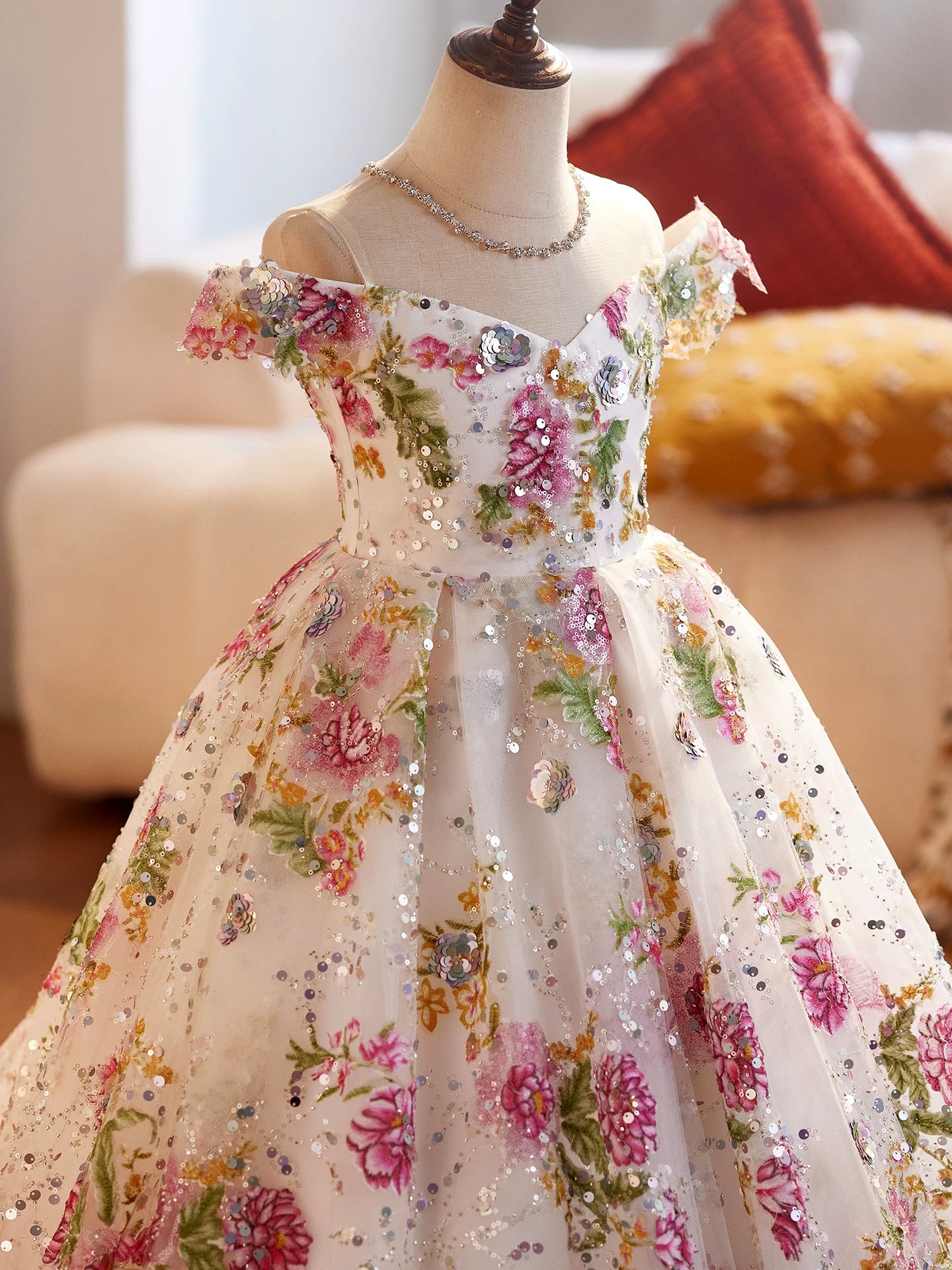 Adorable Pink Sequin Maxi Dress for Girls - Flower Girl, Party & Formal Events