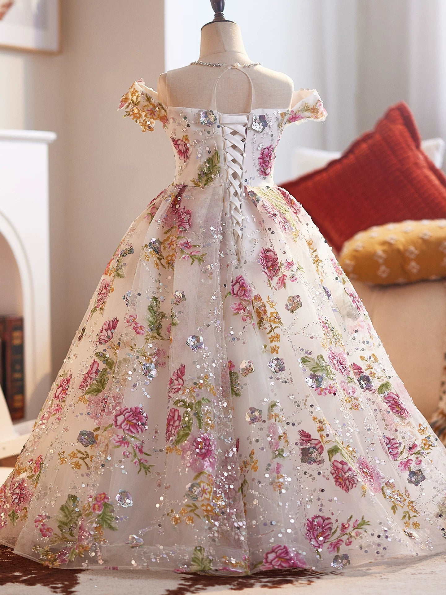 Adorable Pink Sequin Maxi Dress for Girls - Flower Girl, Party & Formal Events