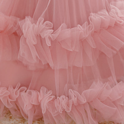 Frocklet Cute Pink Puffy Ball Gown Dress with Bowknot for Girls | Tea Length Tulle Party Dress 8