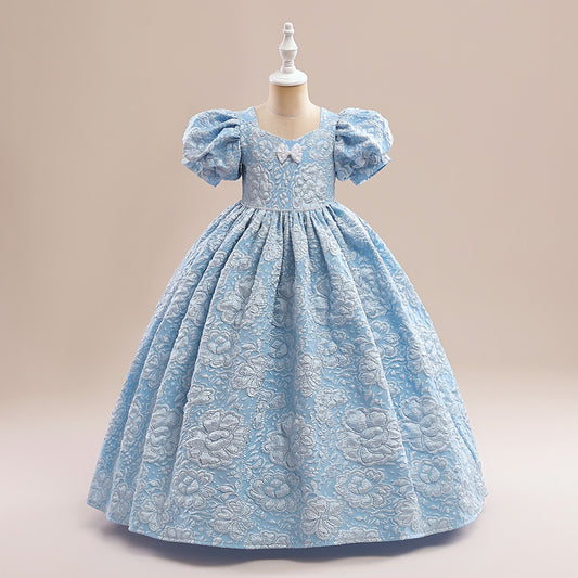 Princess A-Line Maxi Dress with Ruffles – Fairy Style Girls Formal Gown