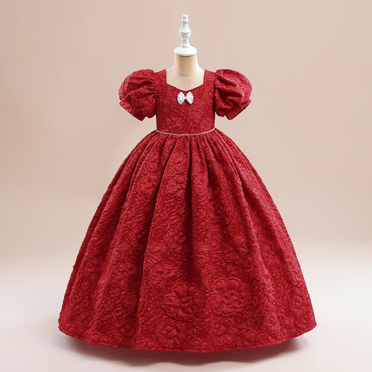 Princess A-Line Maxi Dress with Ruffles – Fairy Style Girls Formal Gown