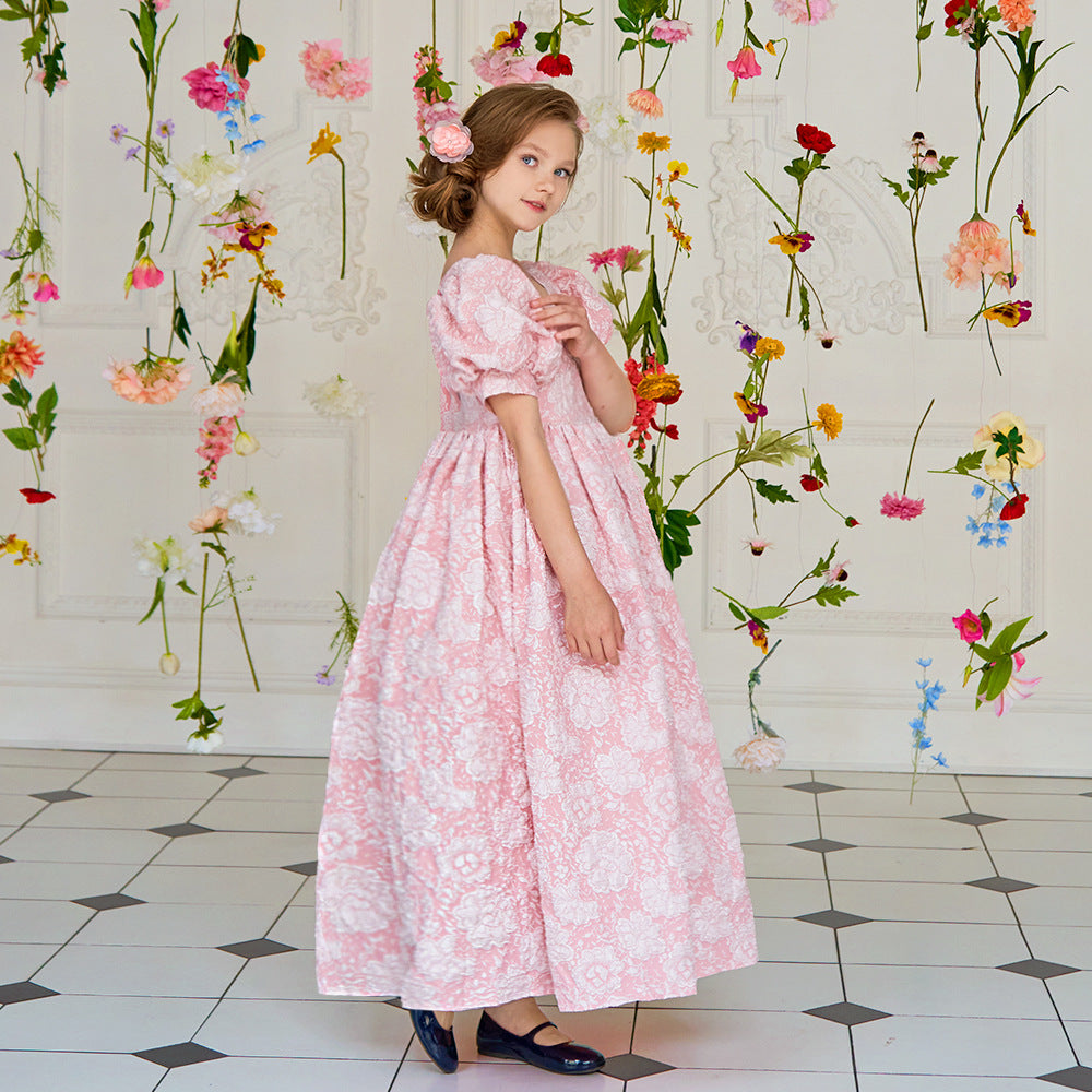 Princess A-Line Maxi Dress with Ruffles – Fairy Style Girls Formal Gown