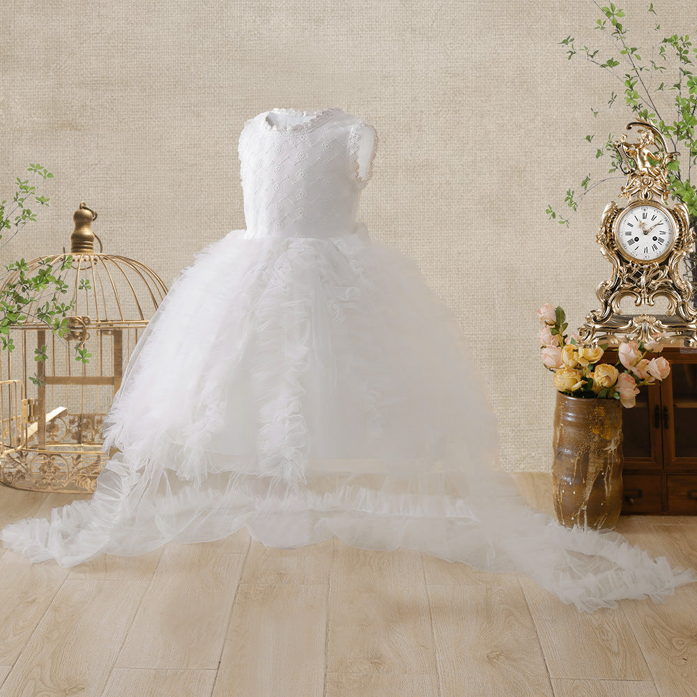 Princess Fairy Tulle A-Line Dress for Girls with Embroidery – Formal & Party Gown
