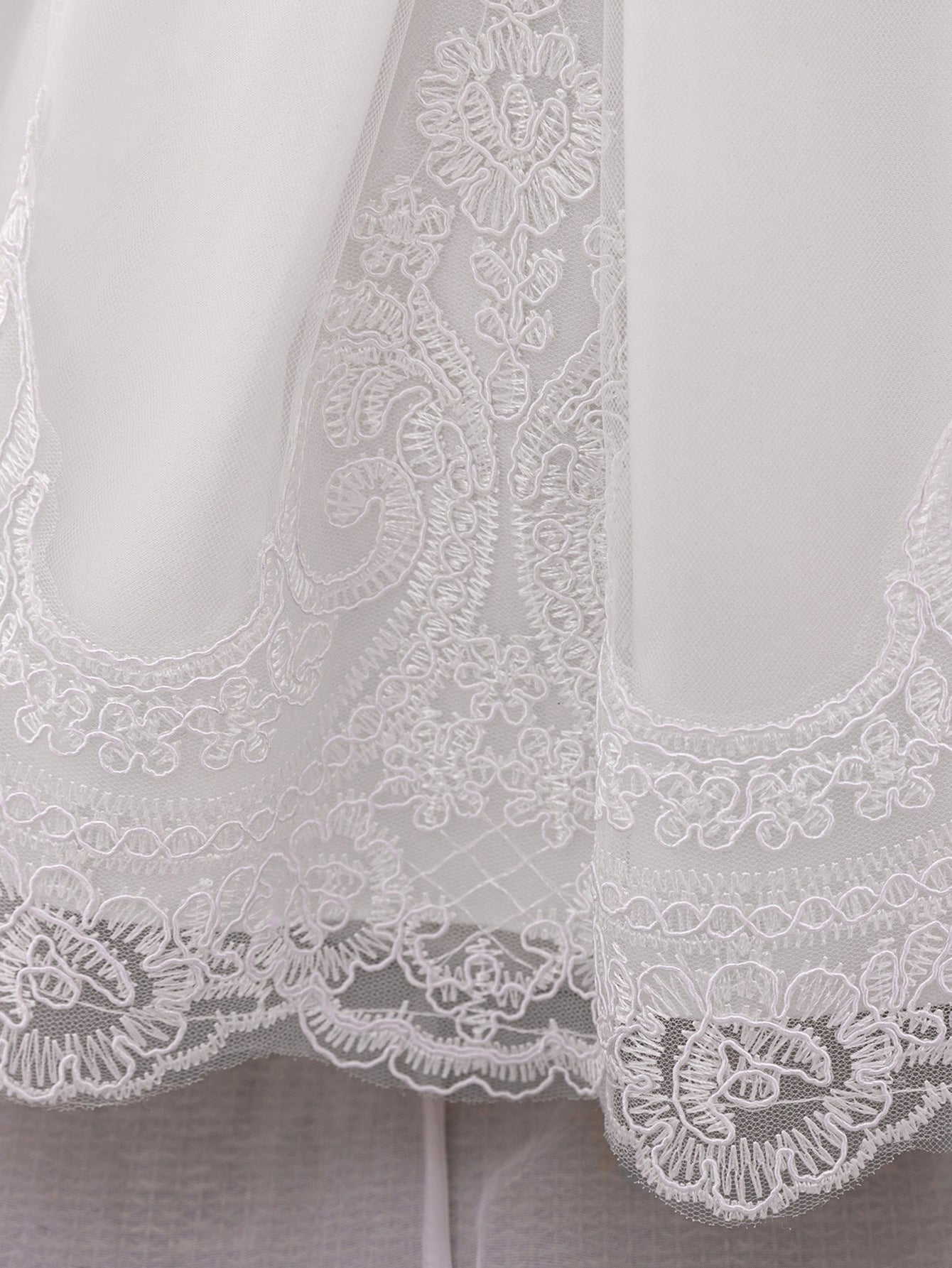 Princess Puffy Sleeve Lace Bow Dress for Girls – Ball Gown Wedding & Party Outfit