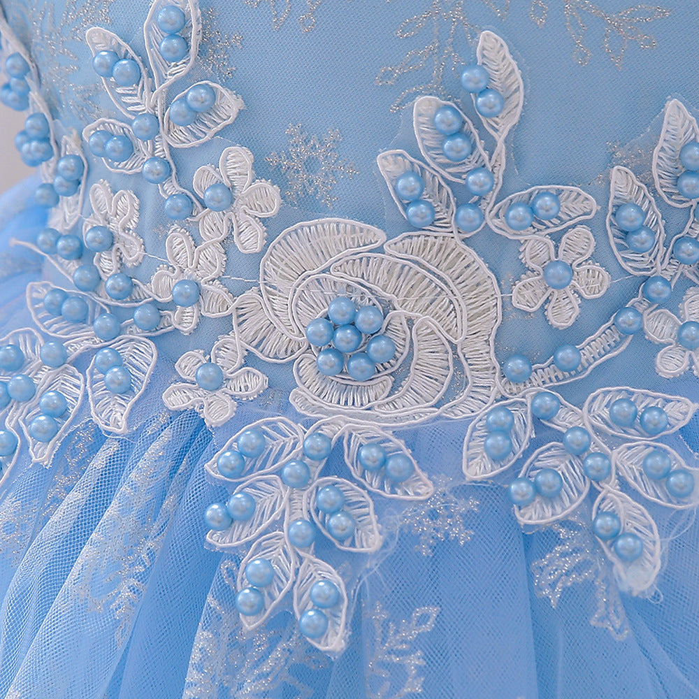 Elegant Princess Ball Gown Tea Length Dress for Girls | Tulle Party Dress
