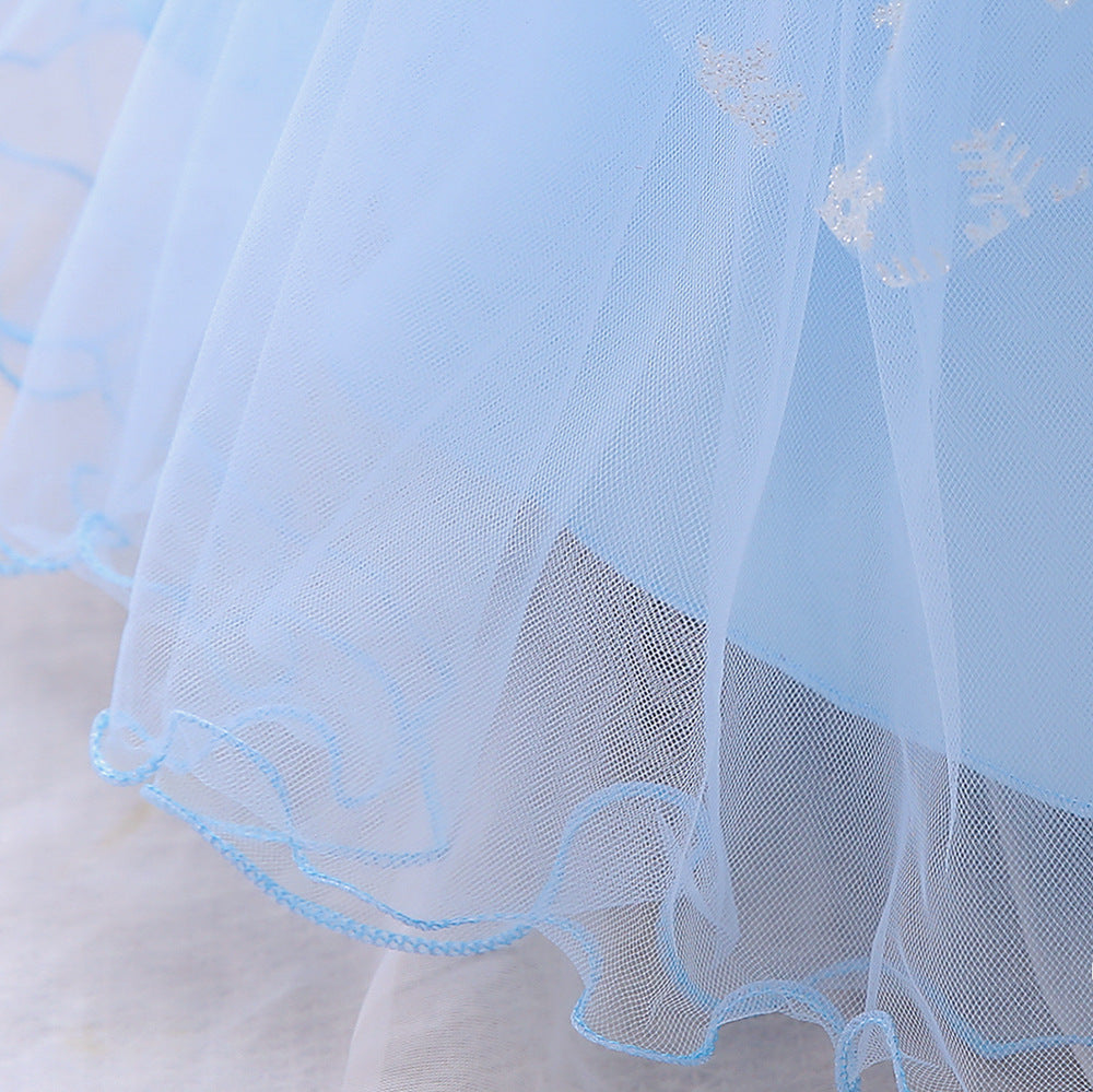 Elegant Princess Ball Gown Tea Length Dress for Girls | Tulle Party Dress