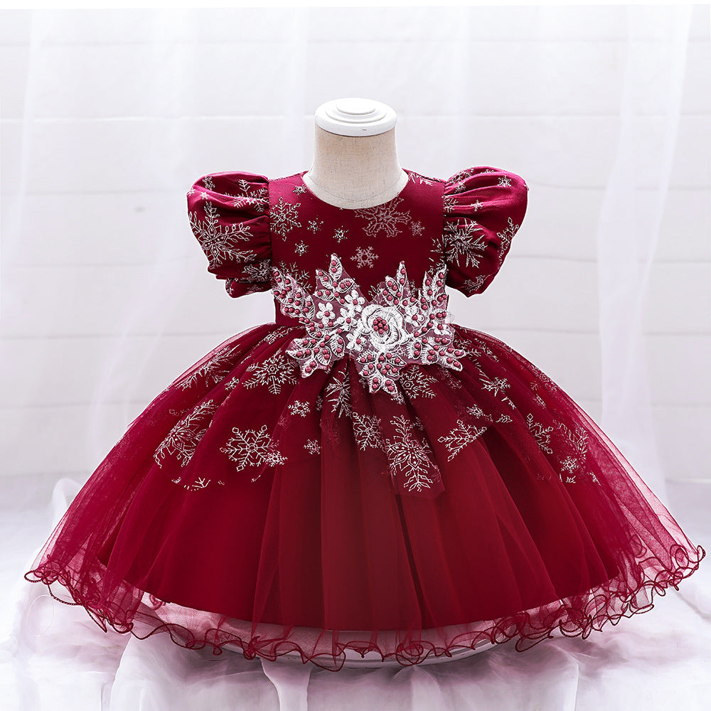 Elegant Princess Ball Gown Tea Length Dress for Girls | Tulle Party Dress