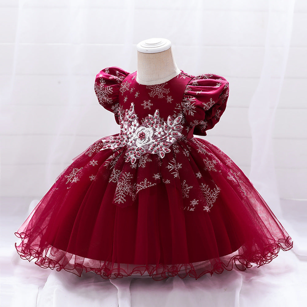 Elegant Princess Ball Gown Tea Length Dress for Girls | Tulle Party Dress