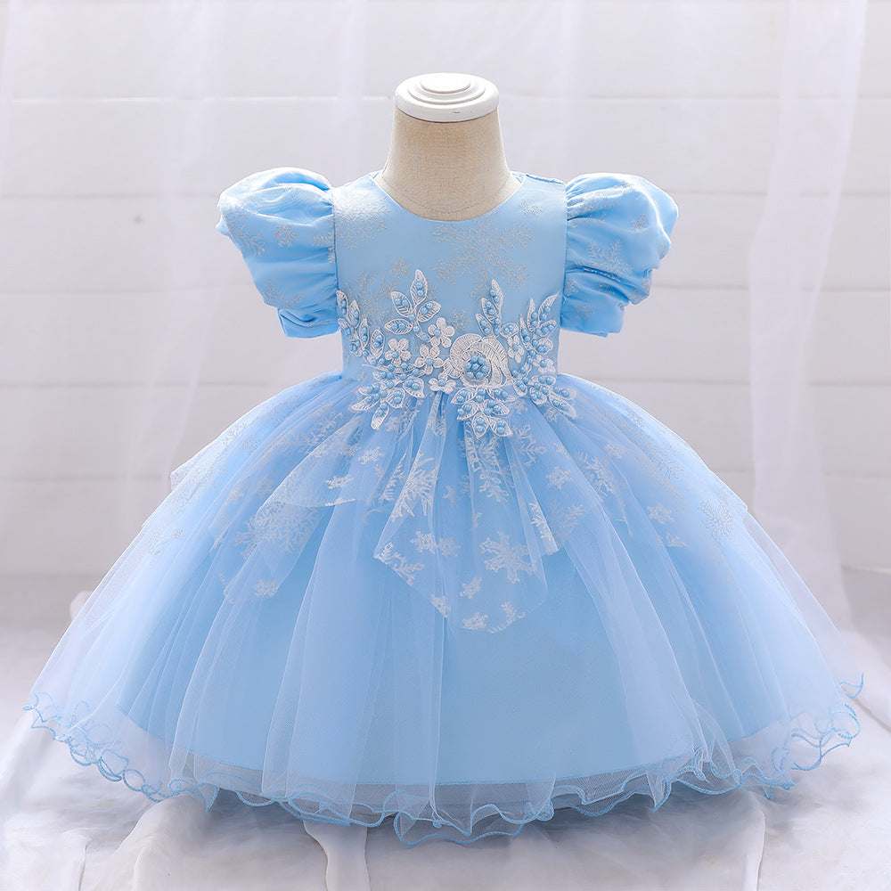 Elegant Princess Ball Gown Tea Length Dress for Girls | Tulle Party Dress