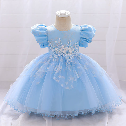 Elegant Princess Ball Gown Tea Length Dress for Girls | Tulle Party Dress