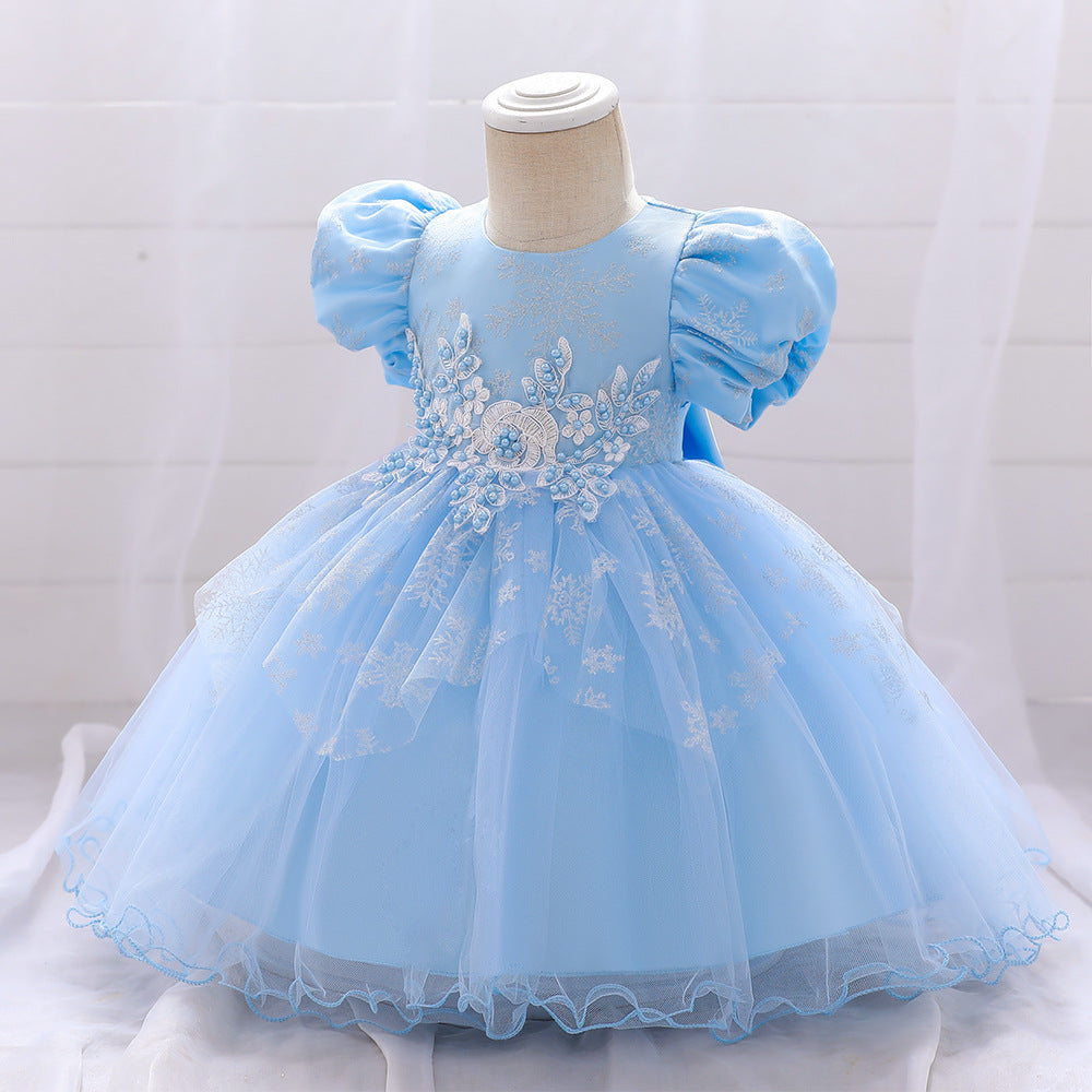 Elegant Princess Ball Gown Tea Length Dress for Girls | Tulle Party Dress