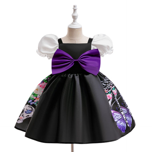 Kids Halloween Cartoon Bow Ball Gown Costume | Puffy Princess Dress