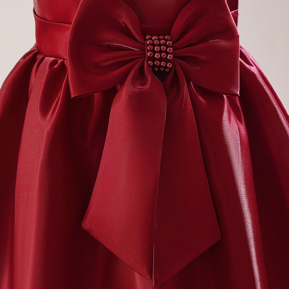 Princess & Fairy A-line Maxi Satin Dress for Girls | Formal Party & Wedding Gown
