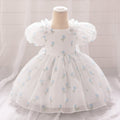 Princess Fairy A-Line Tulle Dress with Bow and Floral Print