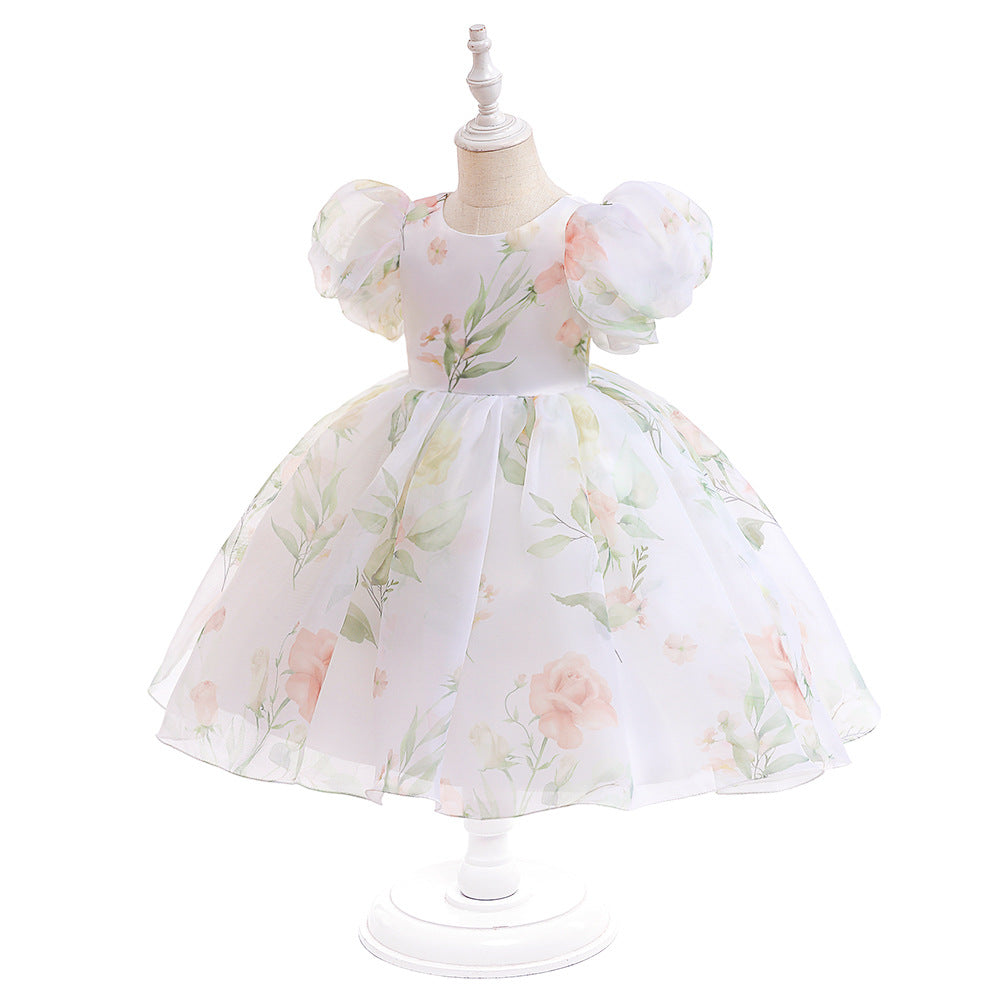 Frocklet Princess Floral Ball Gown Dress for Girls Tea Length – Party & Flower Girl Outfit Ages 2-8 10