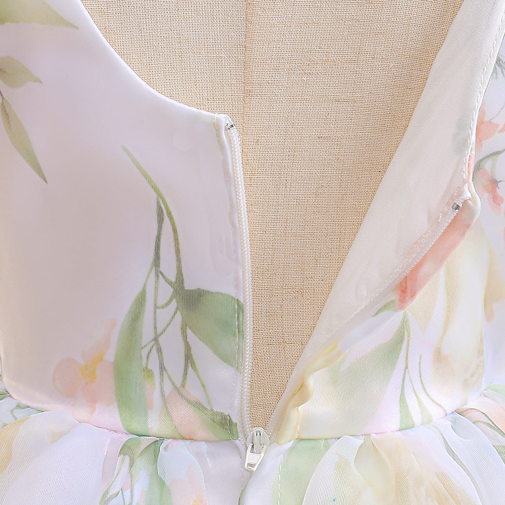 Frocklet Princess Floral Ball Gown Dress for Girls Tea Length – Party & Flower Girl Outfit Ages 2-8 15