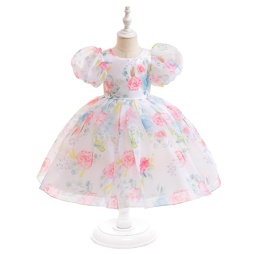 Frocklet Princess Floral Ball Gown Dress for Girls Tea Length – Party & Flower Girl Outfit Ages 2-8 1