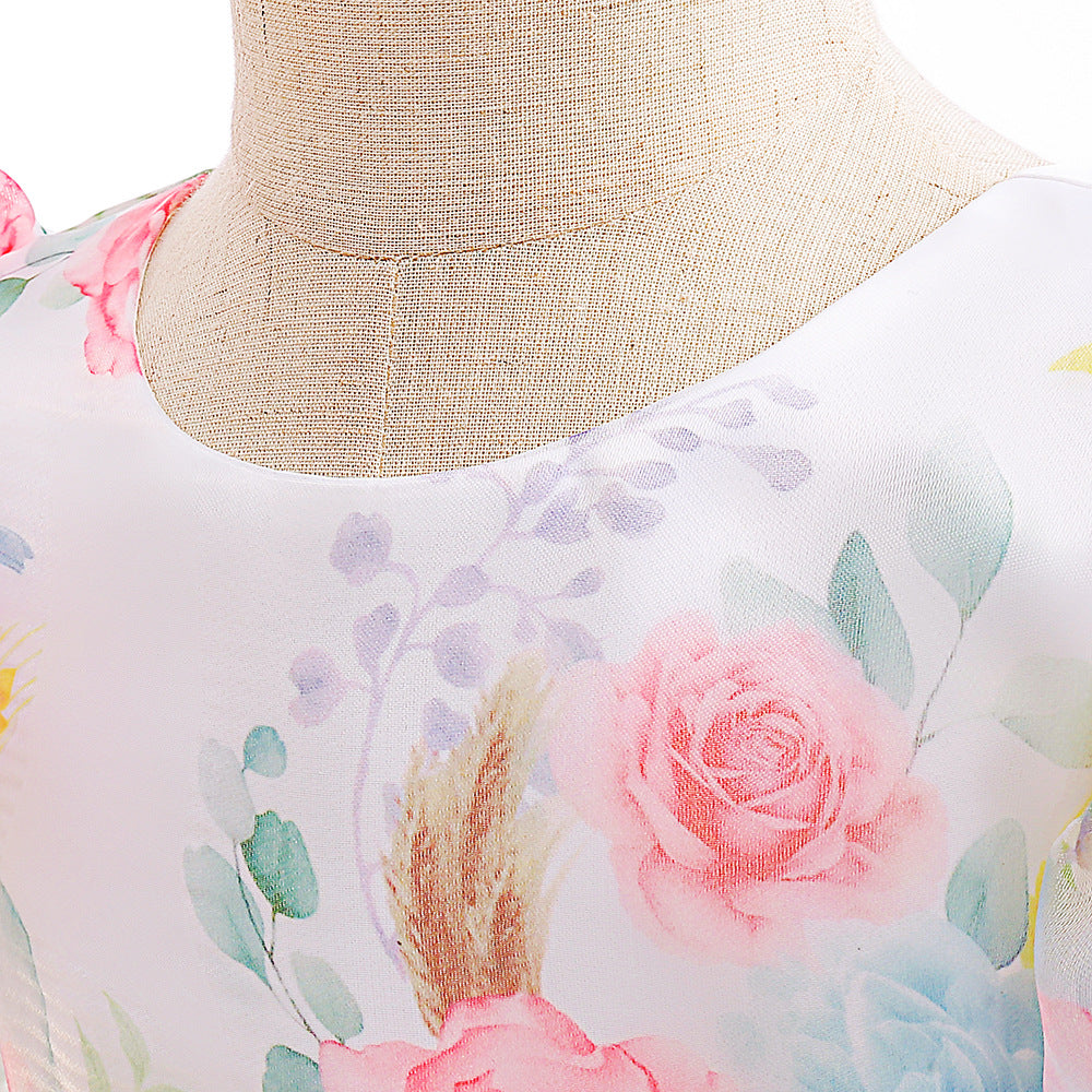 Frocklet Princess Floral Ball Gown Dress for Girls Tea Length – Party & Flower Girl Outfit Ages 2-8 5