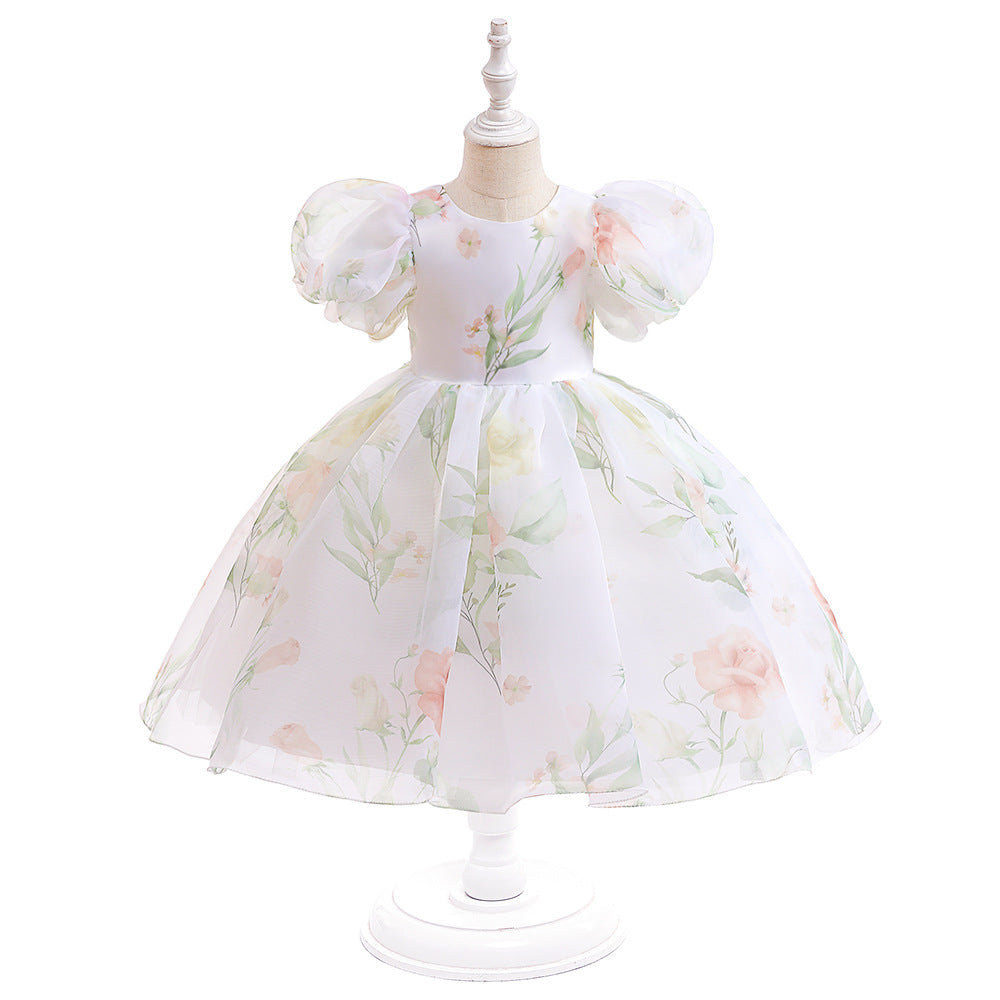 Frocklet Princess Floral Ball Gown Dress for Girls Tea Length – Party & Flower Girl Outfit Ages 2-8 9