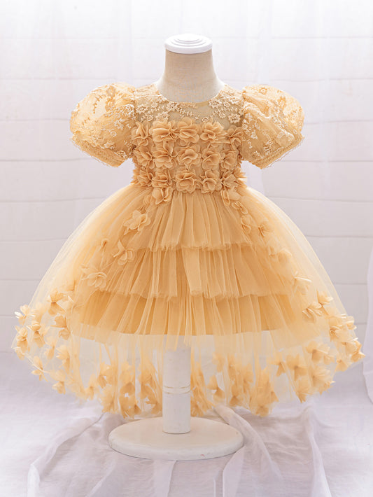 Princess Puffy High-Low Tulle Ball Gown for Girls – Party, Wedding & Event Dress (9M-4Y)