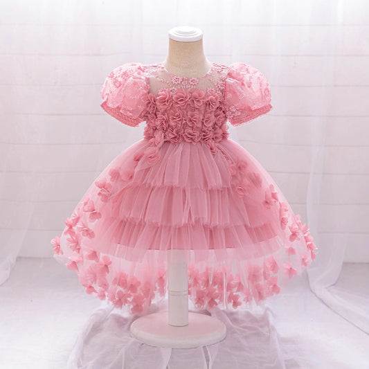Princess Puffy High-Low Tulle Ball Gown for Girls – Party, Wedding & Event Dress (9M-4Y)