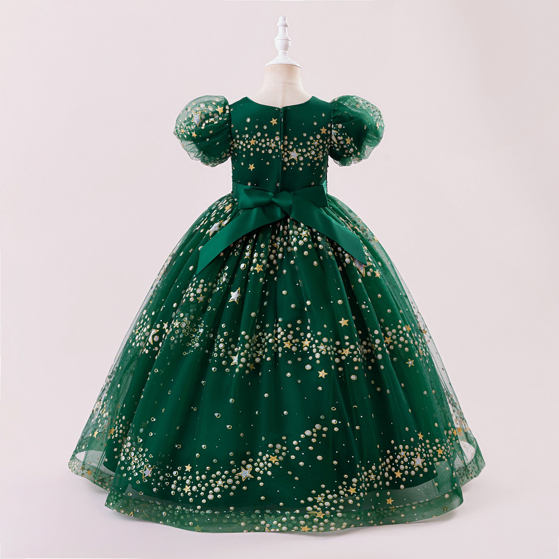 Princess Puffy Sequin Ball Gown for Girls – Formal & Celebration Dress
